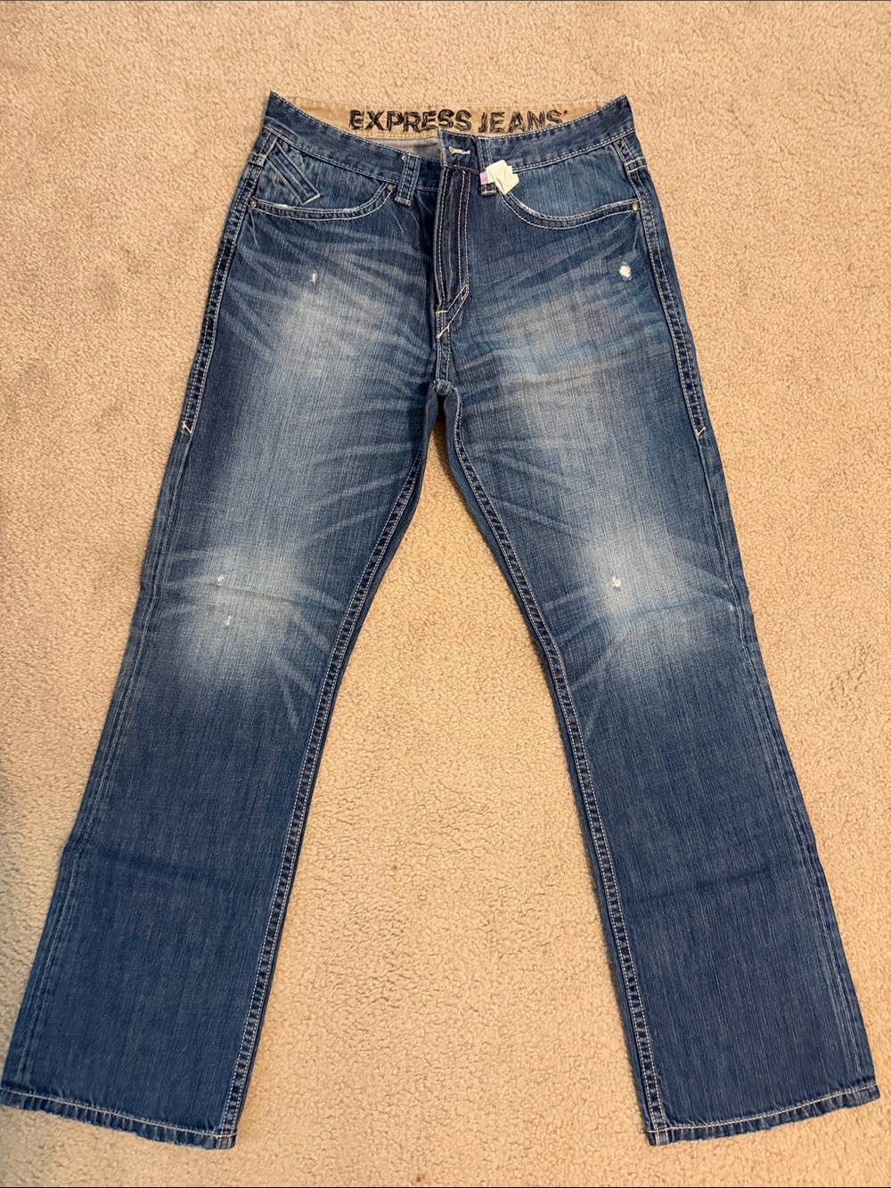 Express Men’s Bootcut Jeans in Medium Blue Wash